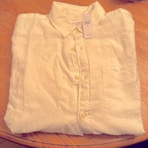 Men’s Linen Blend Long Sleeve Button Down